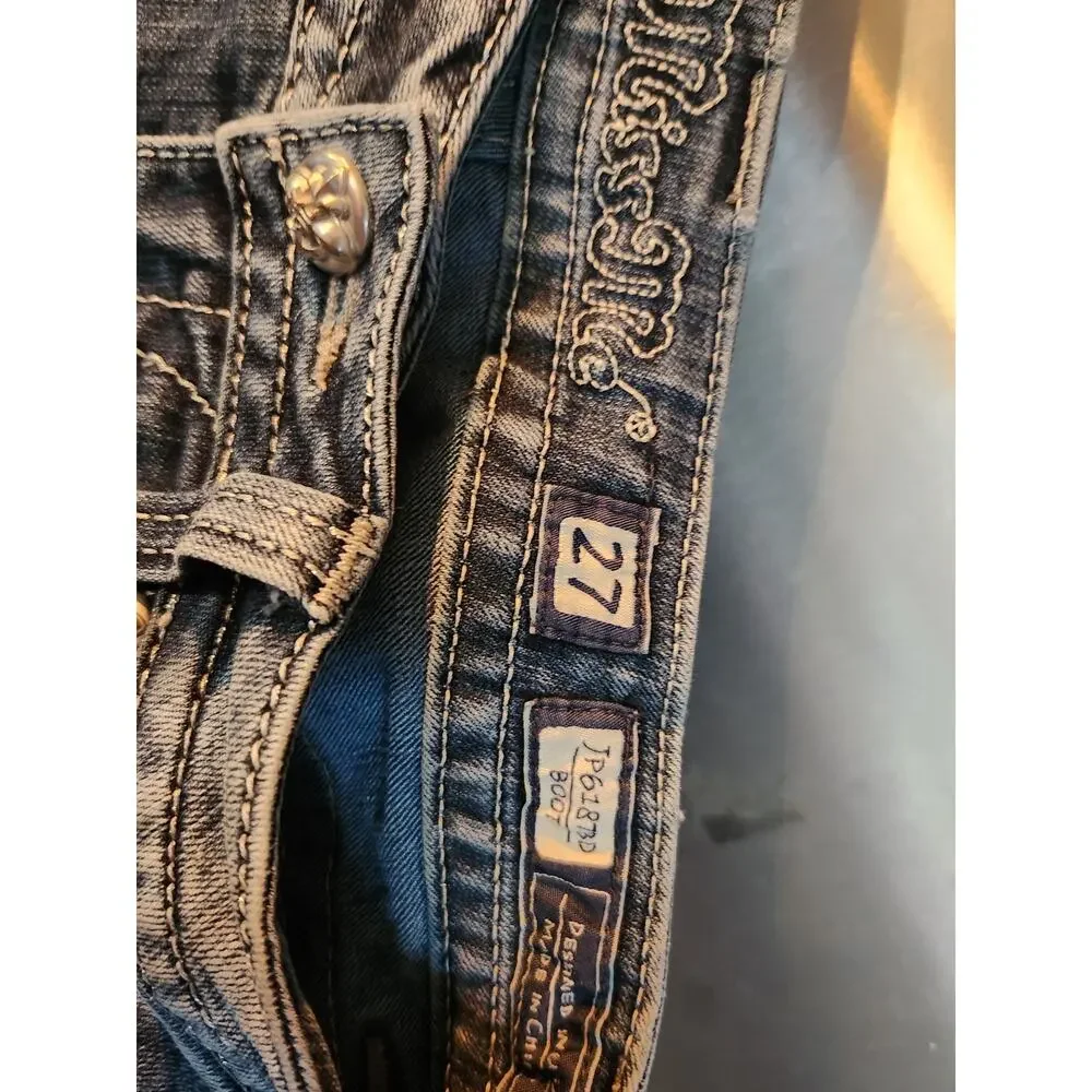 Miss Me Boot Cut Jeans Women's Size 27 Embellished Pocket Denim